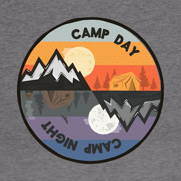 camp day camp night by Mint Tees